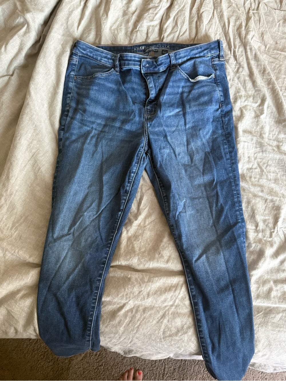 American Eagle Outfitters Women's Next level stretch Skinny Jeans - Blue